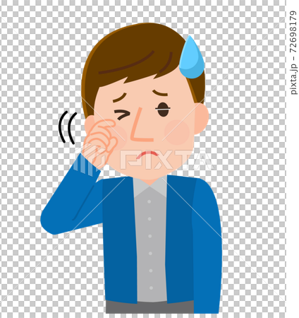 眼精疲労　かすみ目　体の不調　男性　 72698179