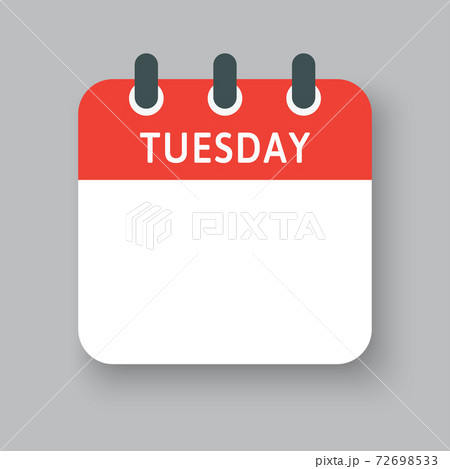 Vector icon calendar page, days of week Tuesday 72698533