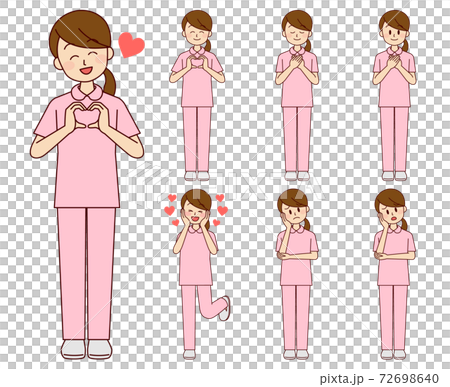 Female nurses in various poses 72698640