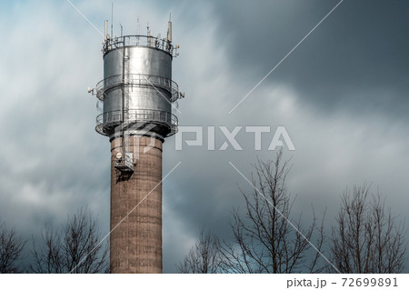 Communication antennas under stormy sky Communication antennas under stormy sky 72699891