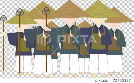 修行僧の集団のイラスト 72700357