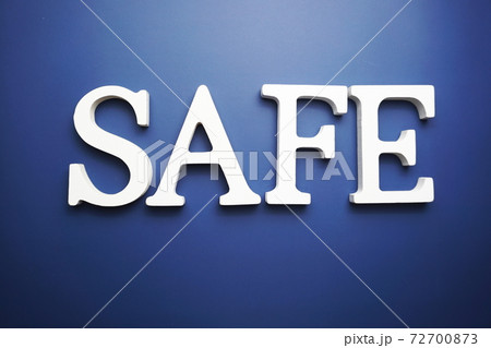 Safe alphabet letter on blue background Safe alphabet letter on blue background 72700873