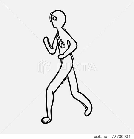 Businessman running. Doodle vector icon. Drawing sketch illustration hand drawn cartoon line eps10 72700981