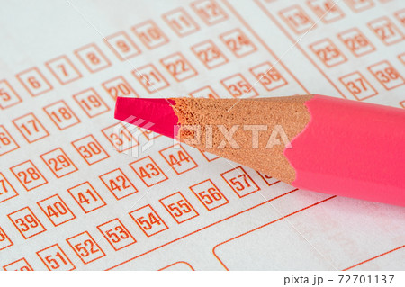Lottery ticket and pink pencil Lottery ticket and pink pencil 72701137