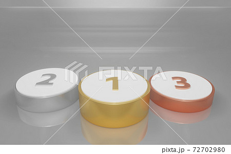 スポーツや競争などの順位を表す輝く表彰台 72702980