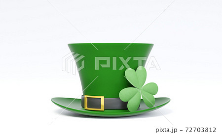 セントパトリックデーのための 緑色の帽子とクローバーやシャムロックの画像 のイラスト素材