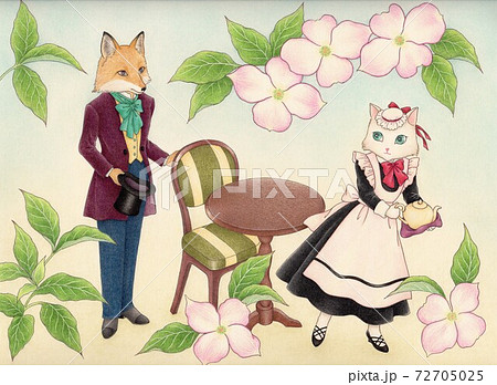 紳士と猫のメイドさん 72705025