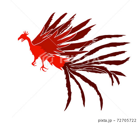 Phoenix Gradient Silhouette Red Stock Illustration