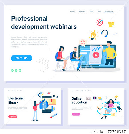 Education Website, Webinars and Library Vector Education Website, Webinars and Library Vector 72706337