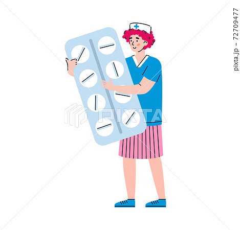 Doctor holding tablets for medical help, treatment, care ill people in hospital. 72709477