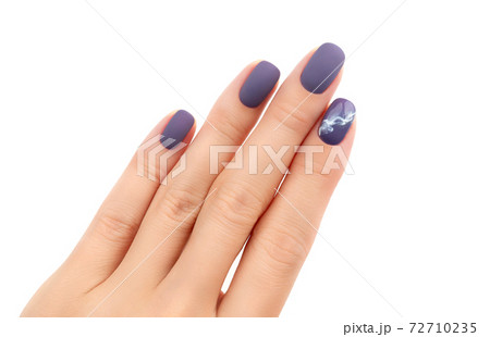 Beautiful burgundy matte manicure on white background. Beautiful burgundy matte manicure on white background. 72710235