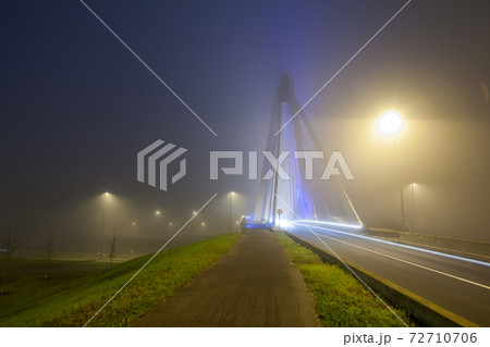 bridge over water whit fog bridge over water whit fog 72710706