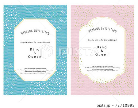 北欧風パターンの結婚式招待状 メッセージカードのイラスト素材