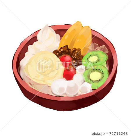 あんみつ 厚塗り のイラスト素材