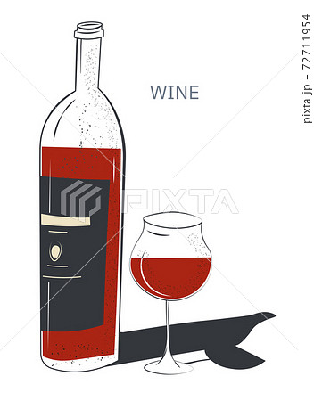 Red wine bottle and glass, tasting shop or bar Red wine bottle and glass, tasting shop or bar 72711954