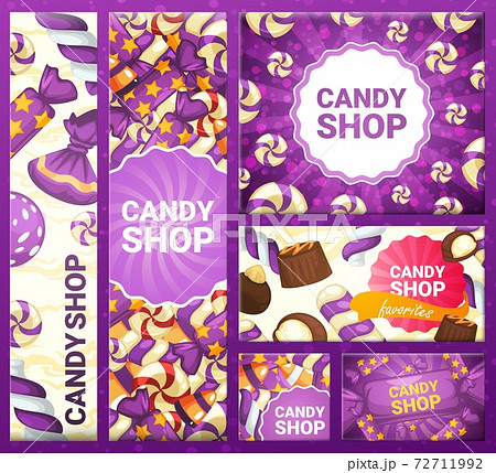 Trendy banner with the inscription candy shop Trendy banner with the inscription candy shop 72711992