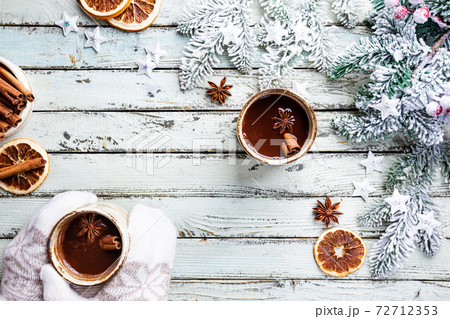 Cup of hot cocoa or chocolate 72712353