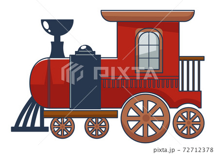 Locomotive wooden or metal toy for kids vector Locomotive wooden or metal toy for kids vector 72712378