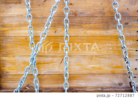 wooden boards with metal chain. background with the texture of a tree. wooden boards with metal chain. background with the texture of a tree. 72712887