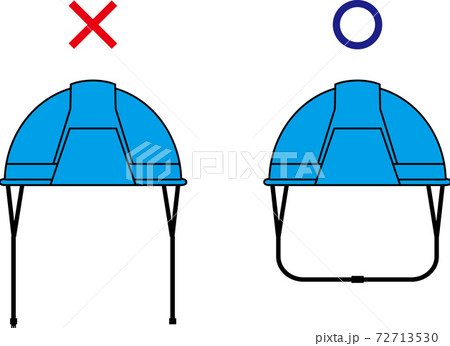 ヘルメット着用のイラスト素材