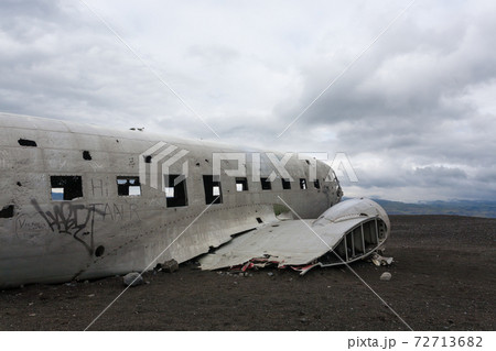 Solheimasandur plane wreck view. South Iceland landmark 72713682