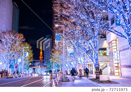 東京都 六本木 冬のイルミネーションの写真素材