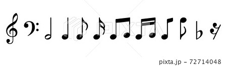 Music notes icon set, vector illustration 72714048