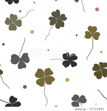 Vector clover seamless vector pattern. Shamrock doodle hand draw leaves for St Patrick day Vector clover seamless vector pattern. Shamrock doodle hand draw leaves for St Patrick day 72715941