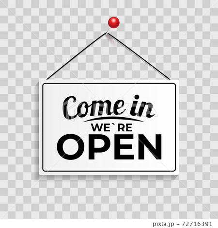 Come In We Are Open Icon Sign Vector Illustrationのイラスト素材