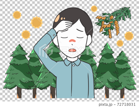 Headache due to hay fever Male Sugi tree Headache due to hay fever Male Sugi tree 72718031