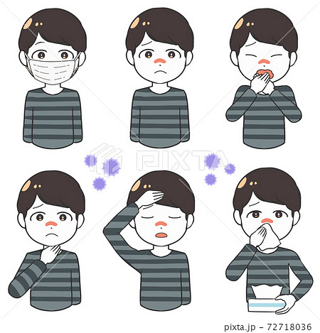 風邪の症状　男の子 72718036