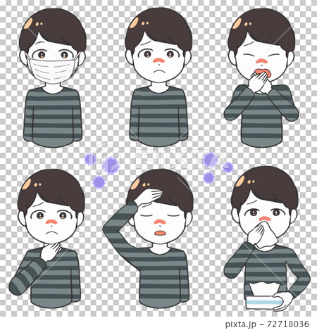 風邪の症状　男の子 72718036