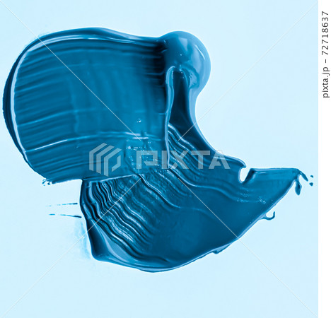 Blue brush stroke or makeup smudge closeup, beauty cosmetics and lipstick texture 72718637