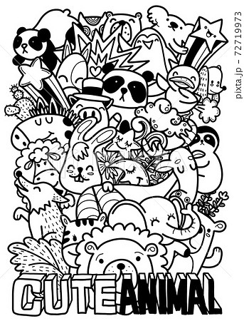 Cute hand drawn doodles ,Vector cartoon set of cute doodle animals. Perfect for postcard, birthday, baby book, children room ,Each on a separate layer. Cute hand drawn doodles ,Vector cartoon set of cute doodle animals. Perfect for postcard, birthday, baby book, children room ,Each on a separate layer. 72719973