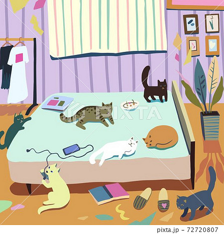 Room of the teenage girl. Cute cartoon vector illustration. Room of the teenage girl. Cute cartoon vector illustration. 72720807