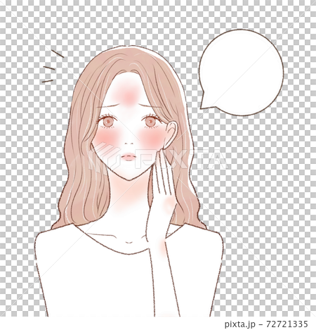 スキンケア　女性　ヒリヒリ　吹き出し 72721335