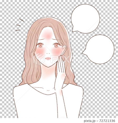 スキンケア　女性　ヒリヒリ　吹き出し2 72721336