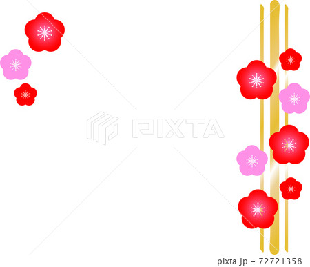 梅の花の和柄素材 梅の花の和柄素材 72721358