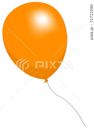 空に浮かぶカラフルなゴム風船のイラスト オレンジ のイラスト素材