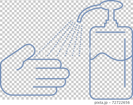 Simple alcohol disinfection line art illustration 72722656
