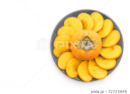 sliced fresh persimmon 72723849