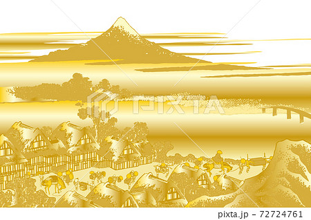 葛飾北斎イメージ甲州伊沢暁金白バック 72724761