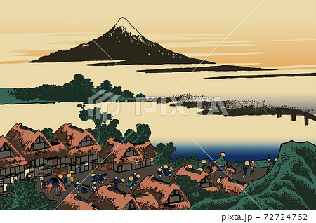 葛飾北斎イメージ甲州伊沢暁 72724762