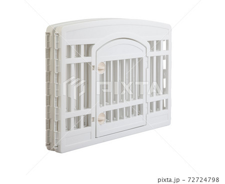 Foldable plastic dog or pet cage isolated on white Foldable plastic dog or pet cage isolated on white 72724798