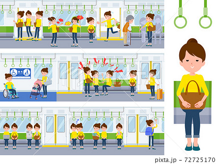 flat type Bun hair mom_on the train sitting flat type Bun hair mom_on the train sitting 72725170