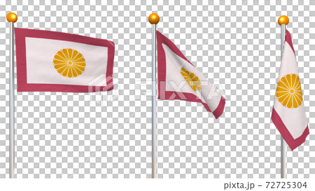 三種類型的皇家印章標誌在風中飄揚 72725304