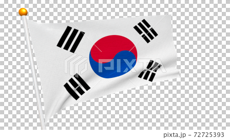 大韓民國國旗在風中飄揚 72725393