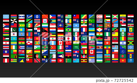 スクリーン形状の世界各国の国旗 Png 透過性のイラスト素材