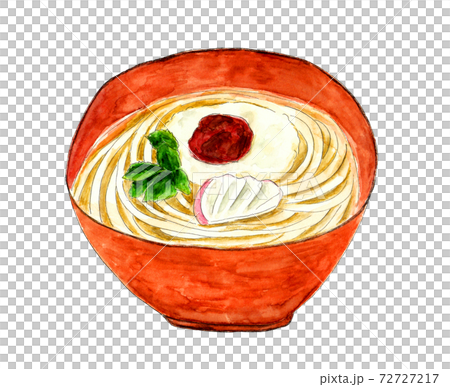 年明けうどん 水彩イラスト のイラスト素材