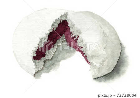 アナログ水彩中華まん半分に割ったあんまんのイラスト素材 72728004 Pixta